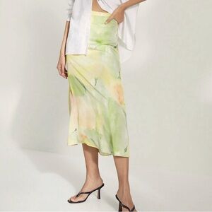 Aritzia Wilfred Midi Skirt (Watercolour Yellow)